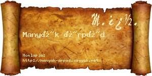 Manyák Árpád névjegykártya